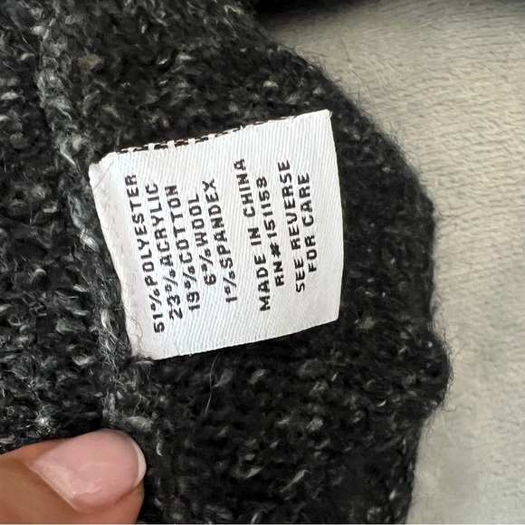 525 America MOCK NECK HENLEY WOOL-BLEND SWEATERDRESS IN GRAY Small - Picture 2 of 8